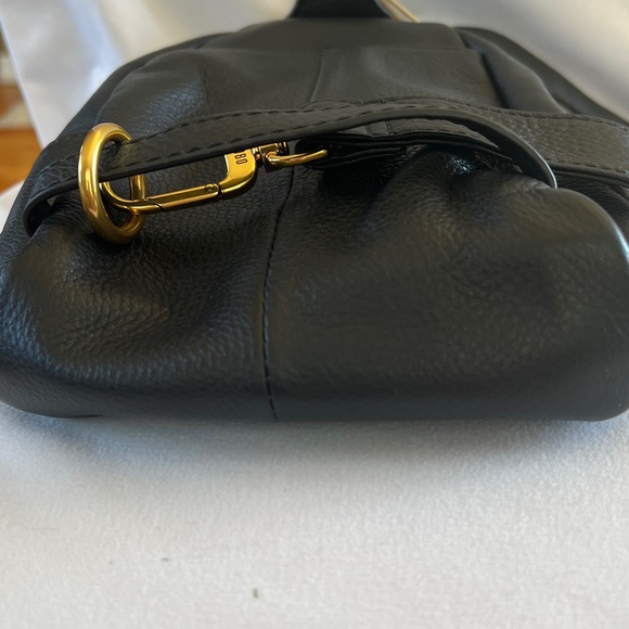 HOBO Black Leather Crossbody Sling Bag with Gold Hardware - Picture 4 of 4